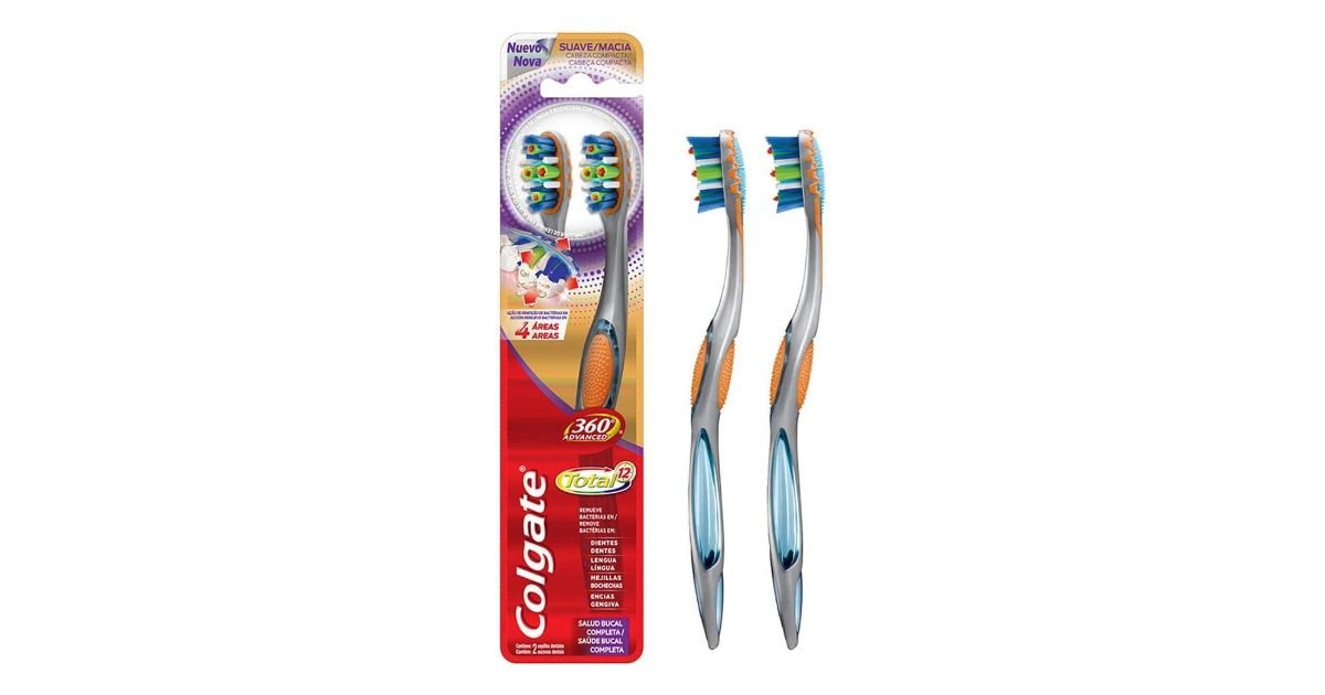 2 piezas de Cepillo Dental Colgate 360 Advanced Total 12